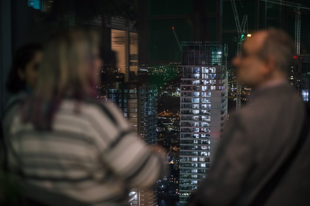 night view over london