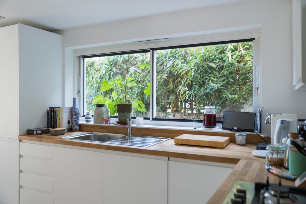 big window in a london apartment kitchen