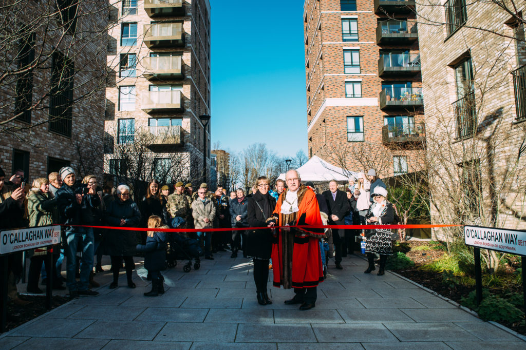 o'callaghan way cutting the ribbon